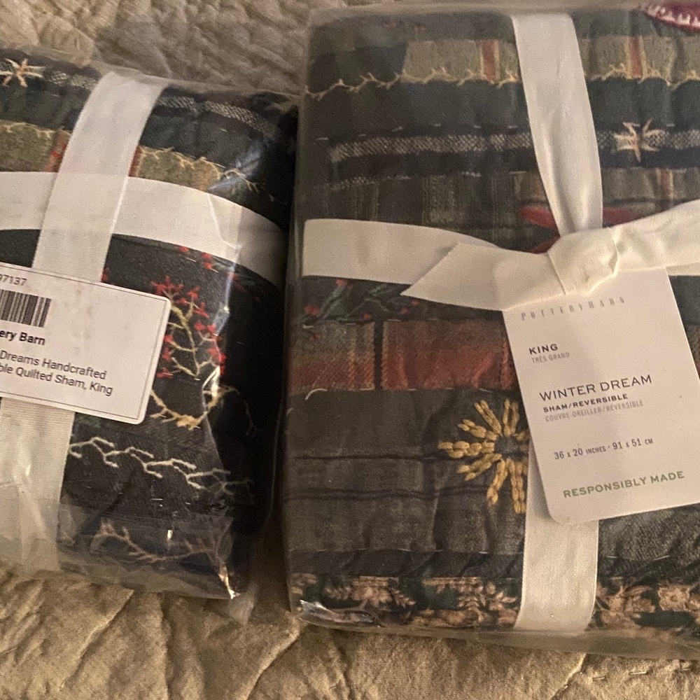 Sold.  Pottery Barn Winter Dreams 2 Pillow Shams